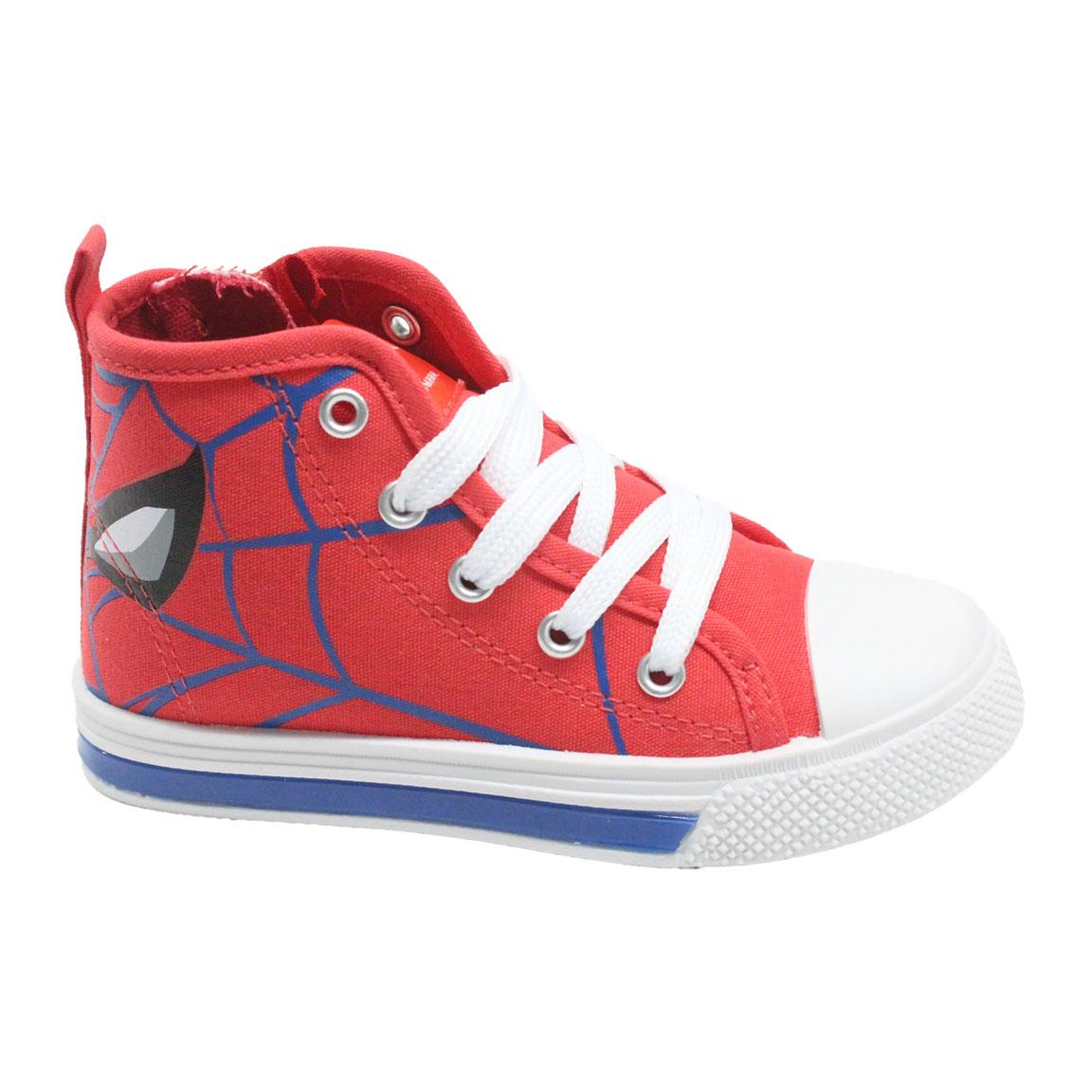 Zapatilla loneta suela pvc con luces alta spiderman