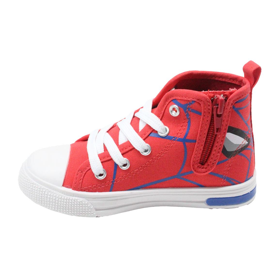 Zapatilla loneta suela pvc con luces alta spiderman