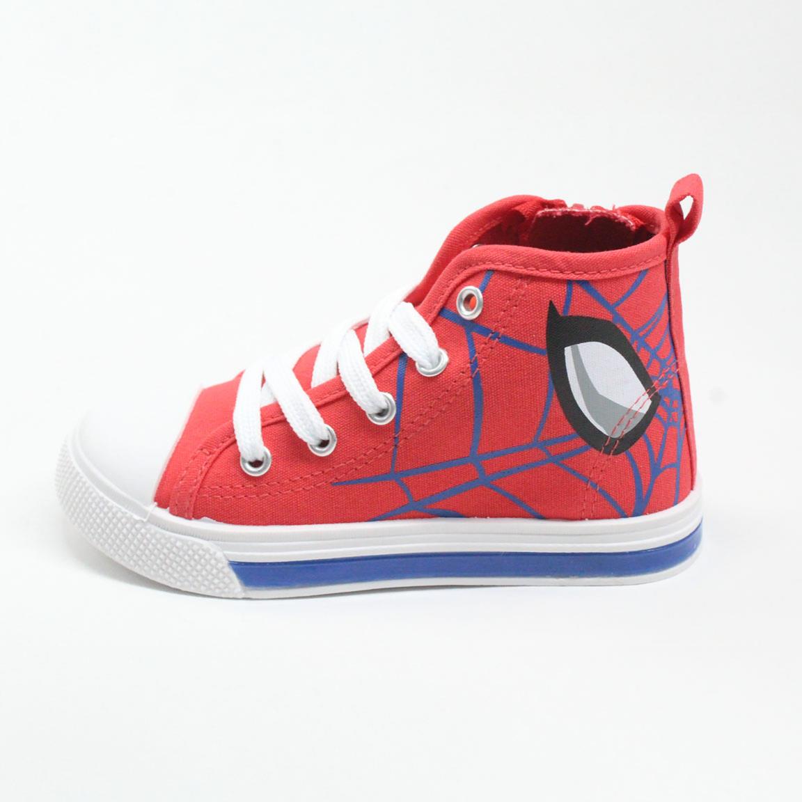 Zapatilla loneta suela pvc con luces alta spiderman