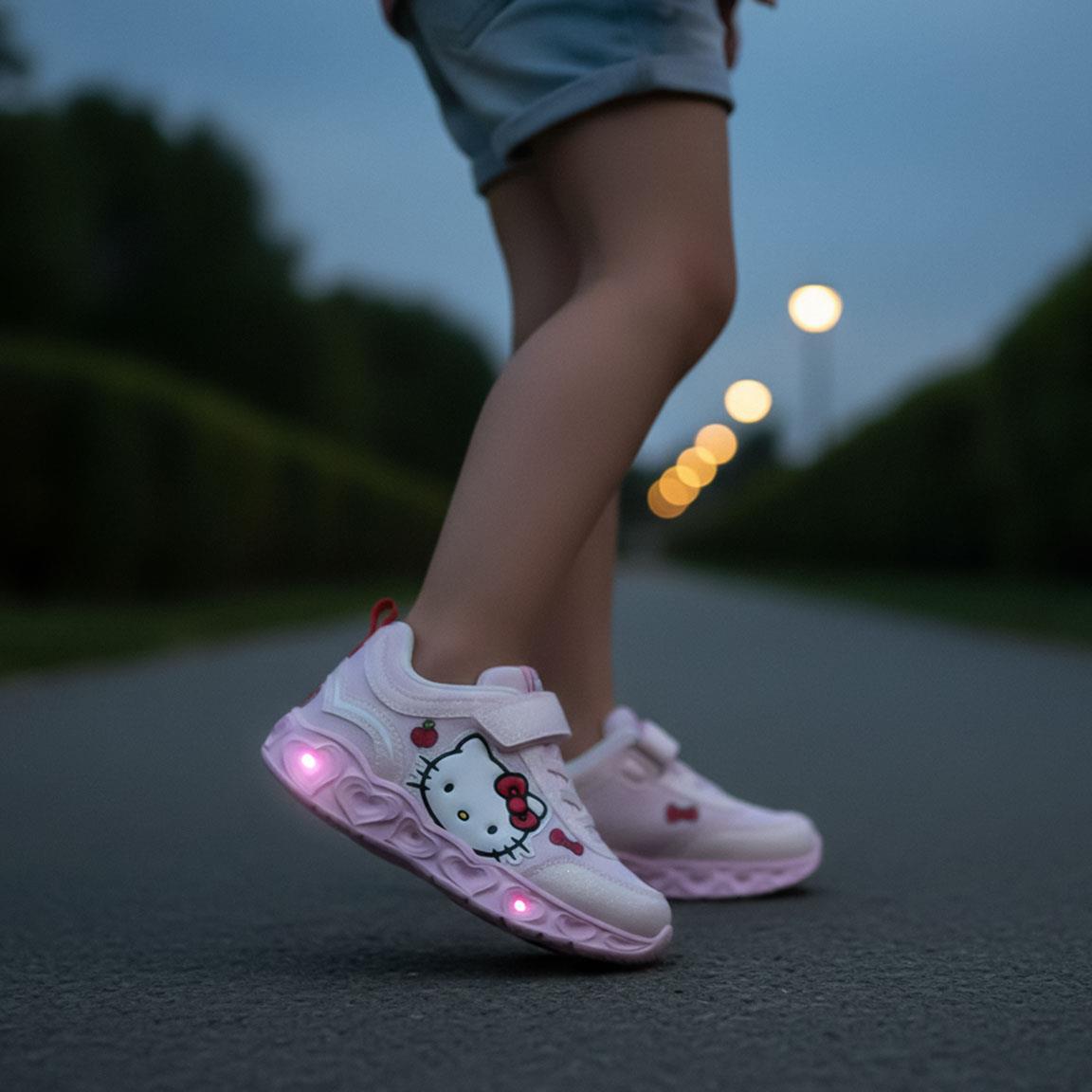 Deportiva suela ligera eva con luces hello kitty