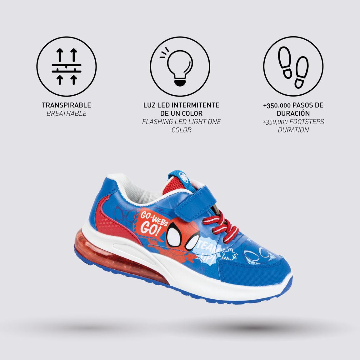 Deportiva suela pvc con luces spidey