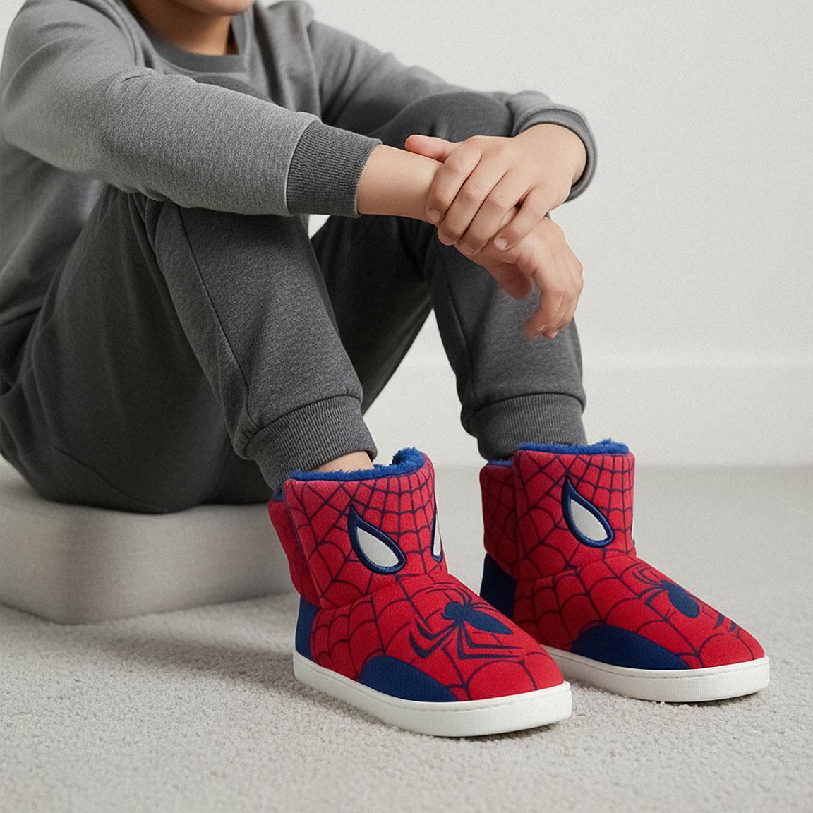 Zapatillas de casa bota aplicaciones spiderman