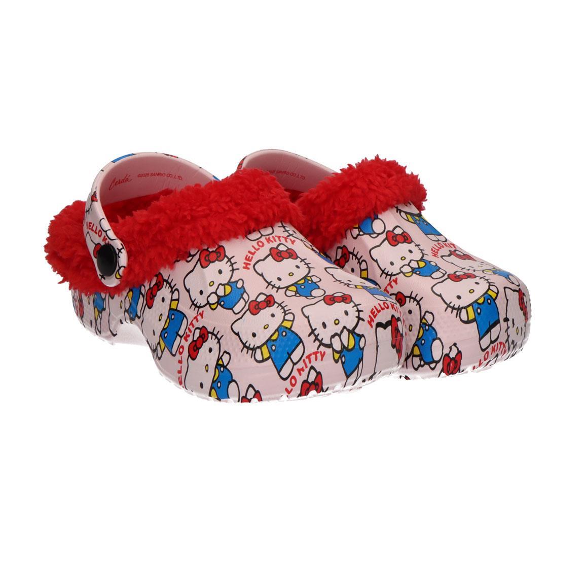 Zapatillas de casa zueco borreguillo hello kitty