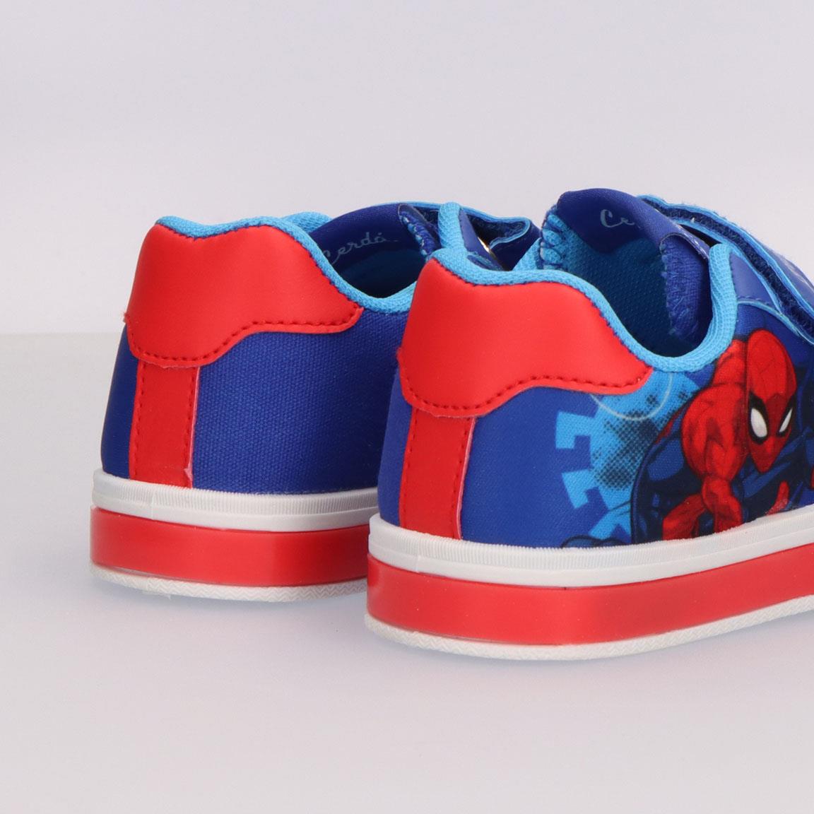 Zapatilla loneta suela pvc con luces spiderman
