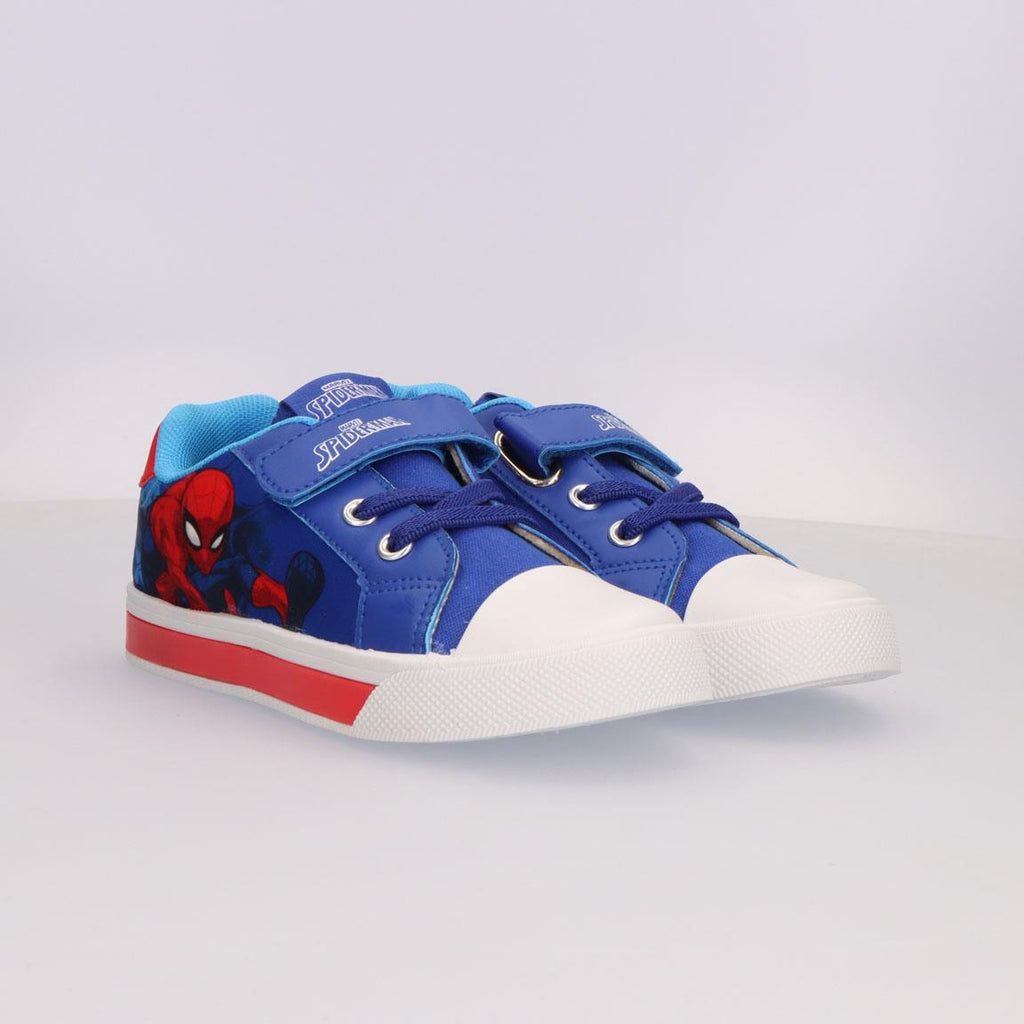 Zapatilla loneta suela pvc con luces spiderman