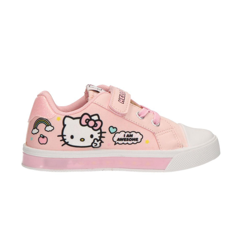 Zapatilla loneta suela pvc con luces hello kitty