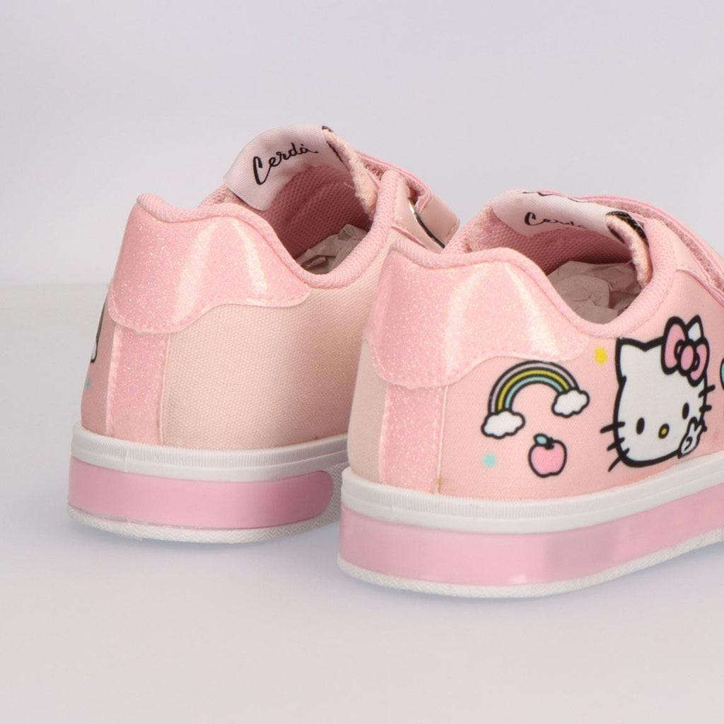 Zapatilla loneta suela pvc con luces hello kitty
