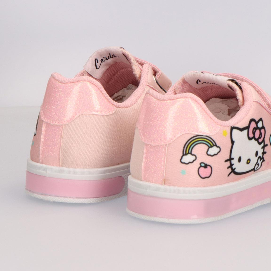 Zapatilla loneta suela pvc con luces hello kitty