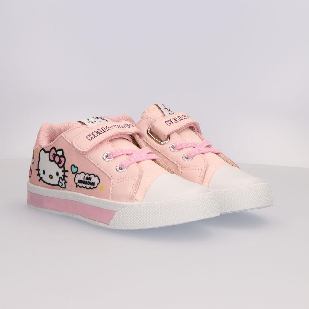 Zapatilla loneta suela pvc con luces hello kitty