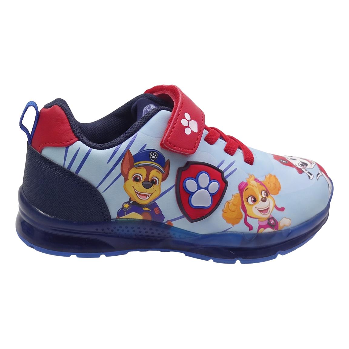 Deportiva suela tpr con luces transparente paw patrol