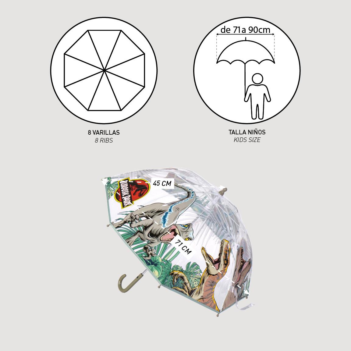 Paraguas manual poe burbuja jurassic park