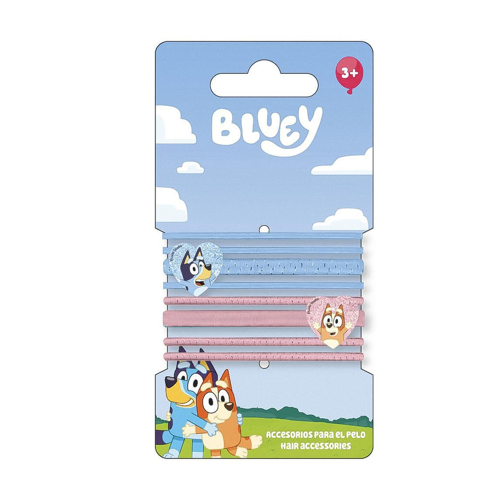 Accesorios pelo elásticos 8 piezas bluey
