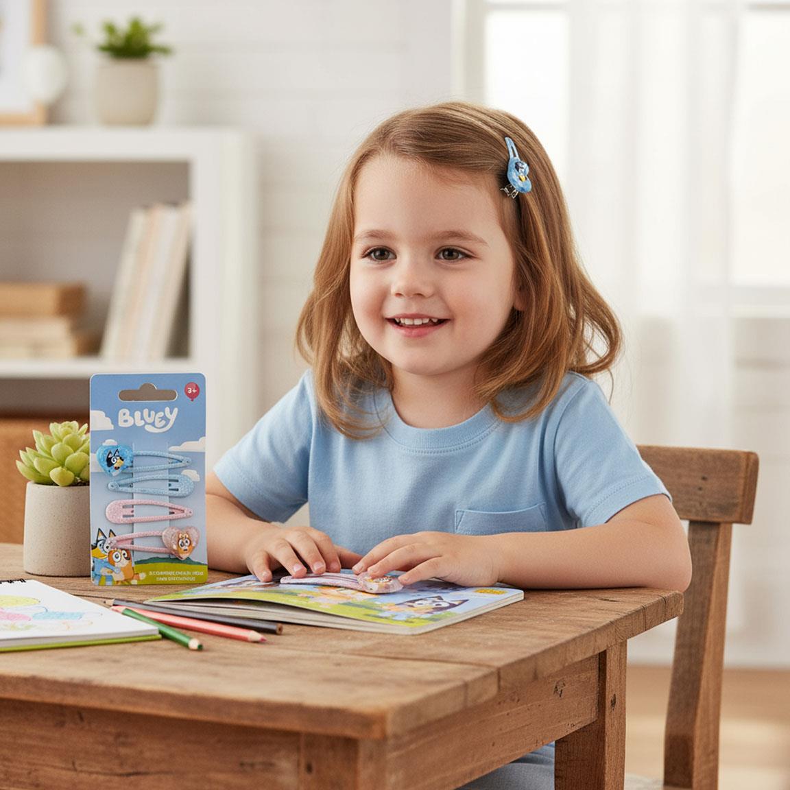 Accesorios pelo clips 4 piezas bluey