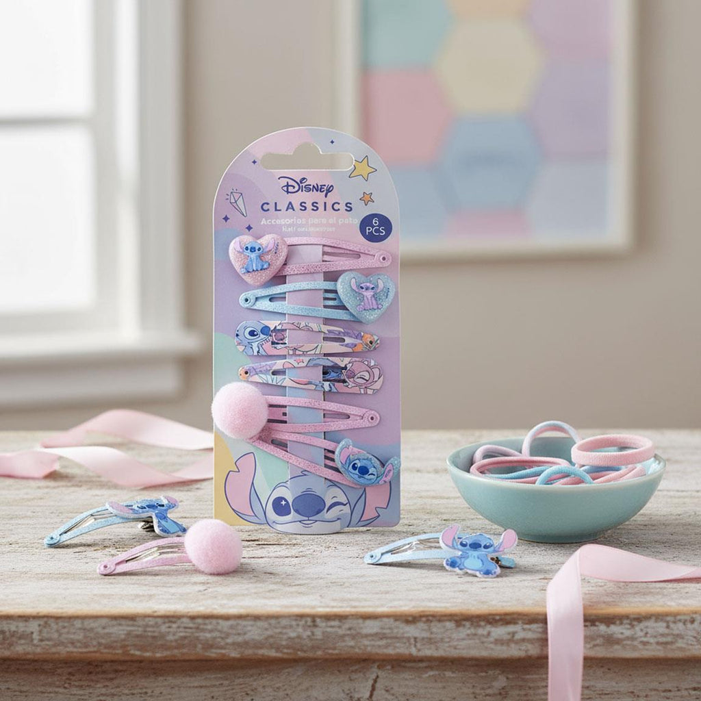 Accesorios pelo clips 6 piezas stitch