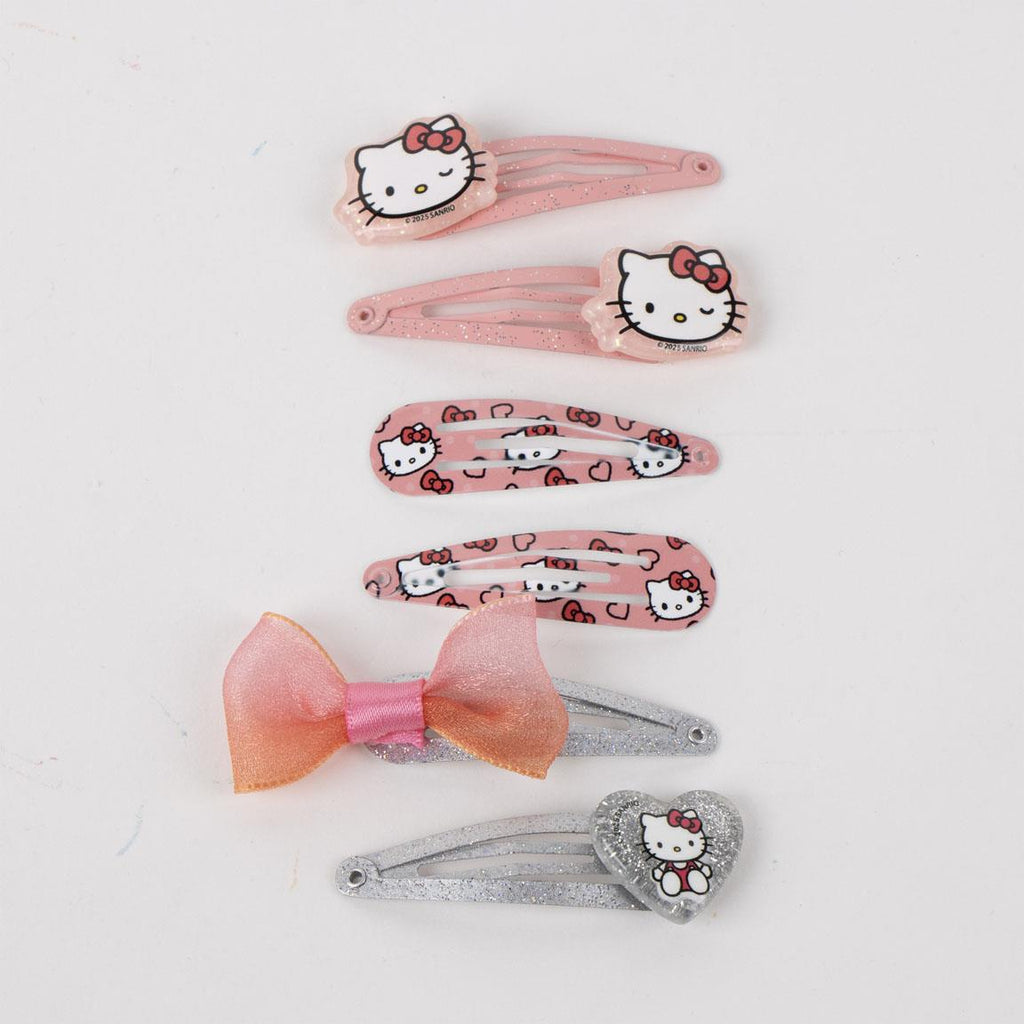 Accesorios pelo clips 6 piezas hello kitty