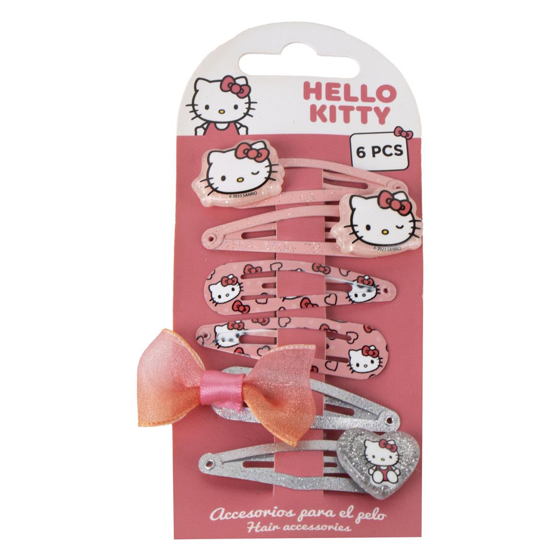 Accesorios pelo clips 6 piezas hello kitty