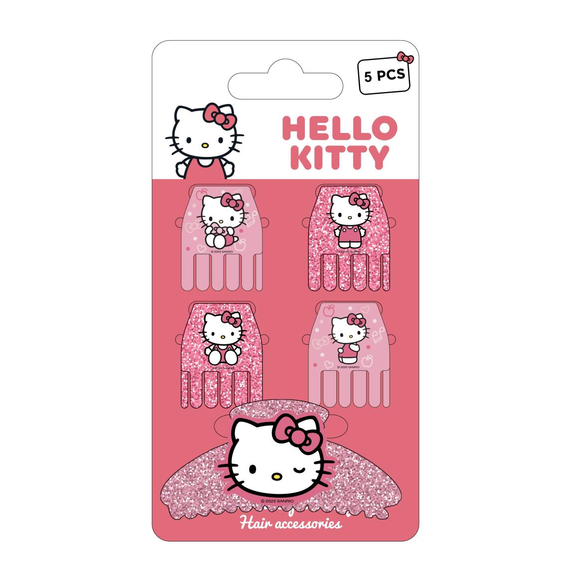 Accesorios pelo clips 5 piezas hello kitty