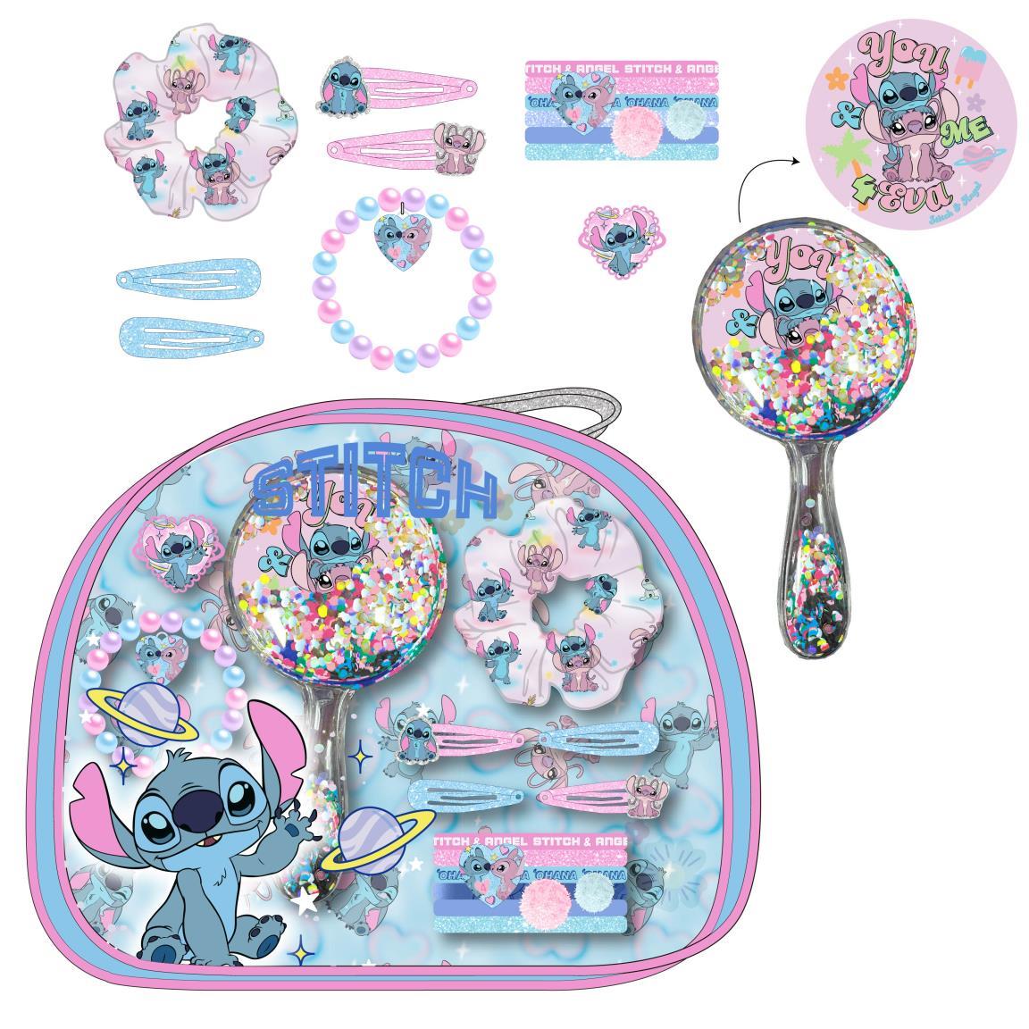 Set de belleza neceser accesorios stitch