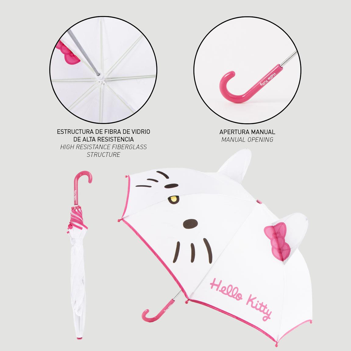 Paraguas manual aplicaciones hello kitty