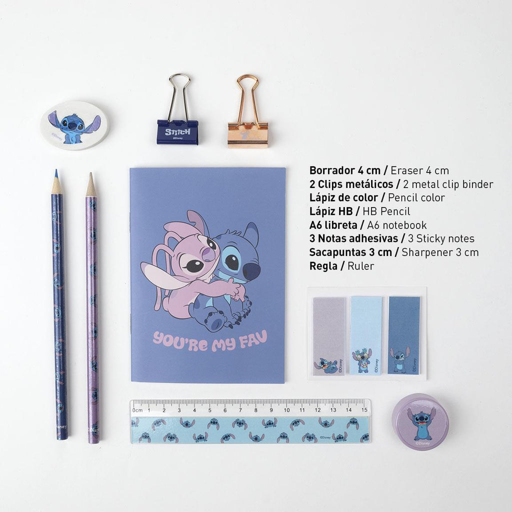 Set papelería escolar stitch