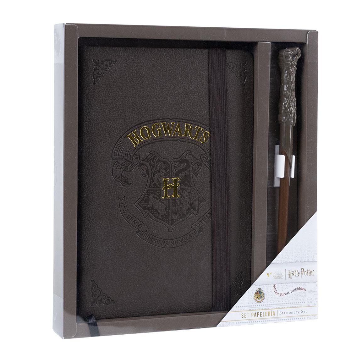 Set de papelería varita harry potter hogwarts