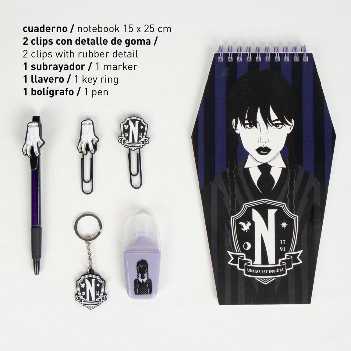 Set de papelería wednesday