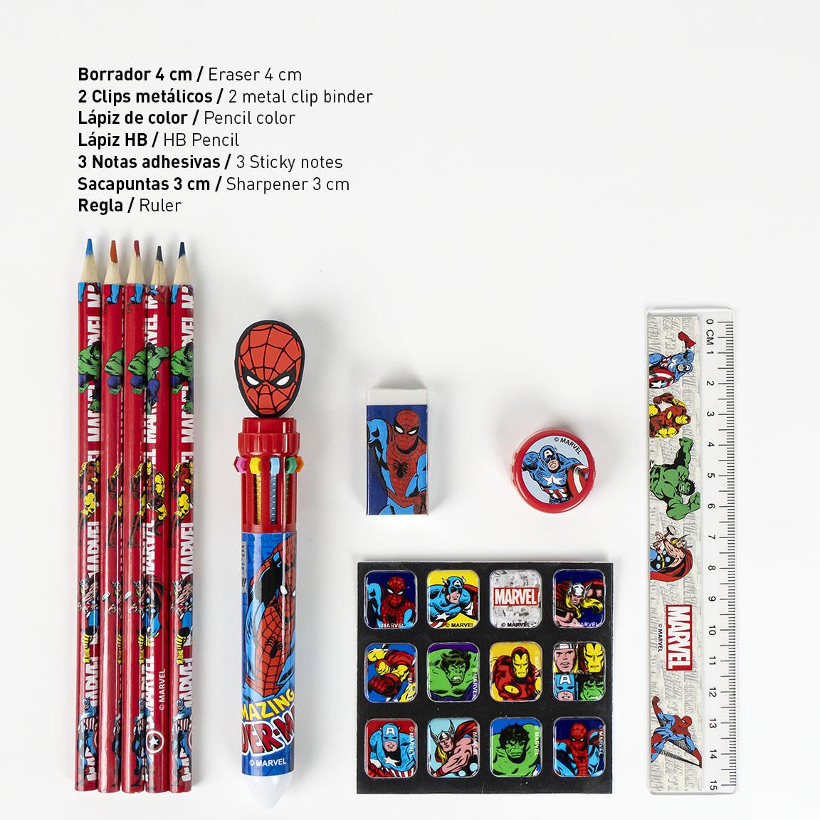 Set papelería escolar eva avengers