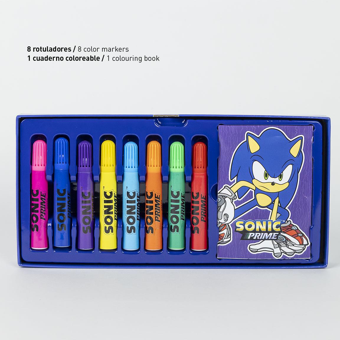 Set coloreable maletín sonic prime