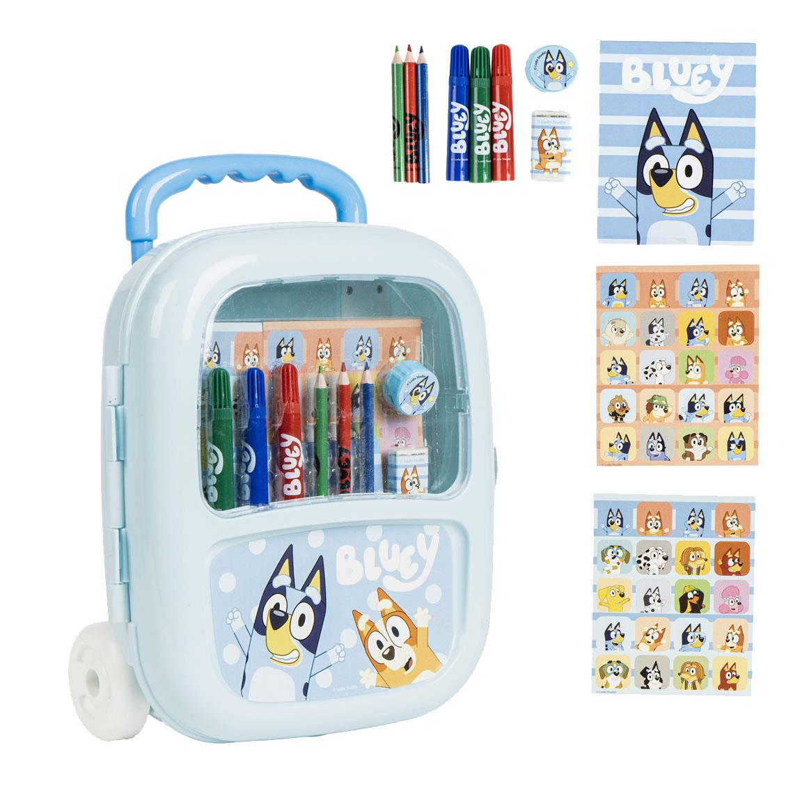 Set coloreable trolley bluey