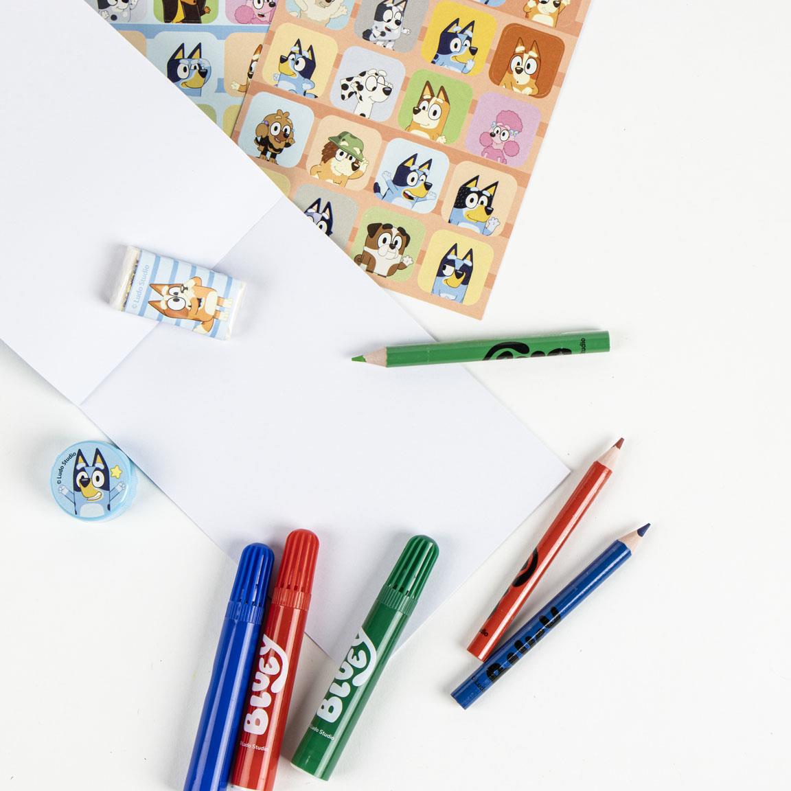 Set coloreable trolley bluey