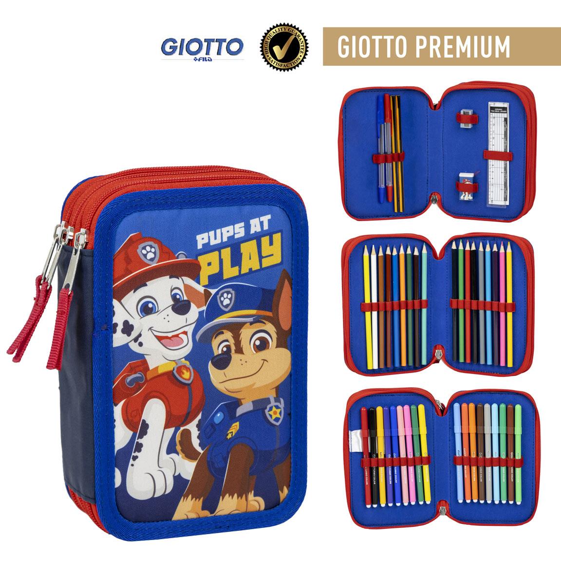 Plumier con accesorios giotto paw patrol