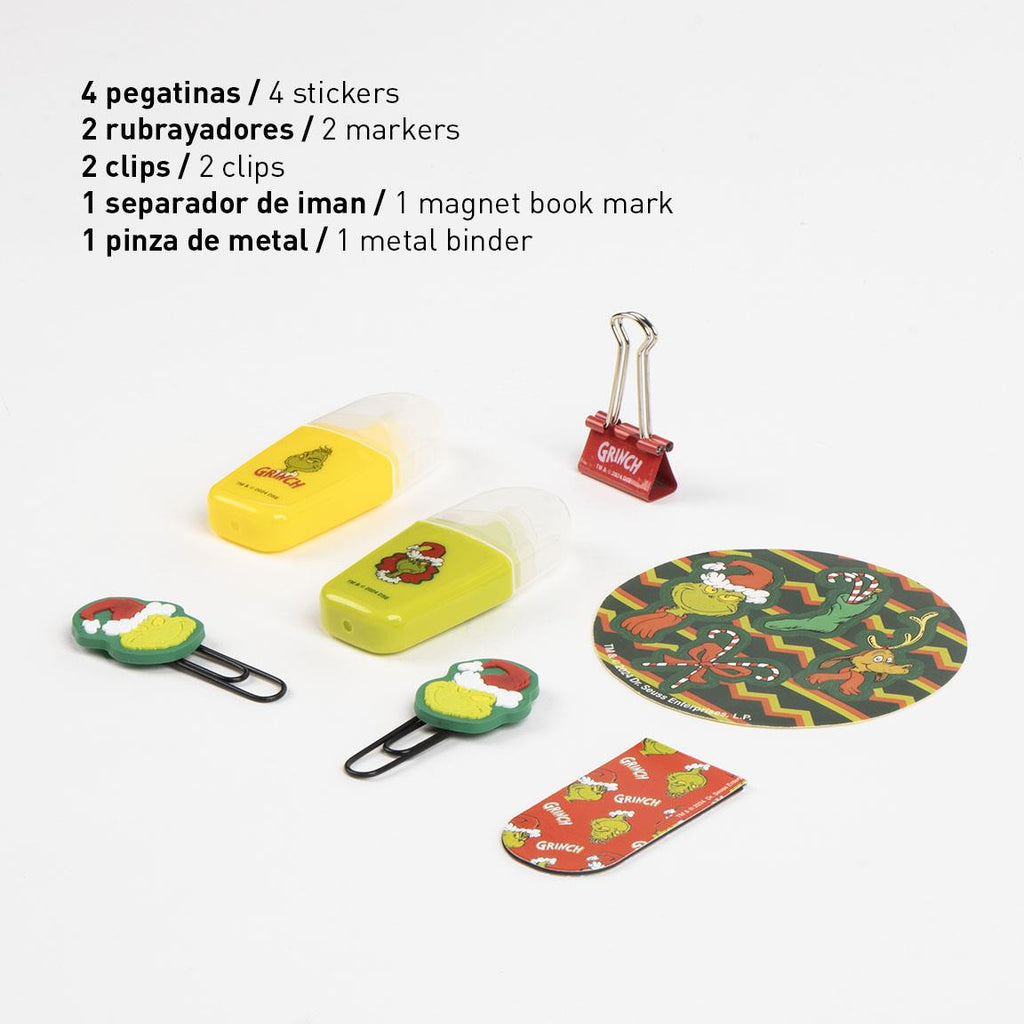 Set de papelería navideño the grinch