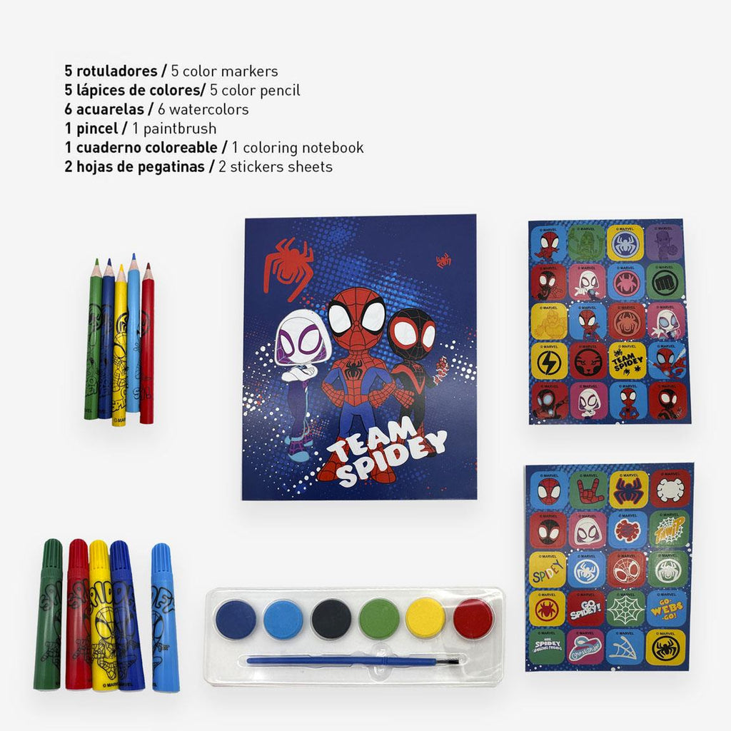 Set coloreable mochila spidey