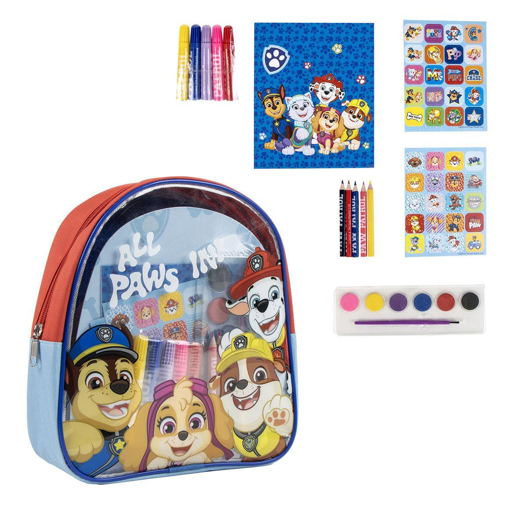 Set coloreable mochila paw patrol