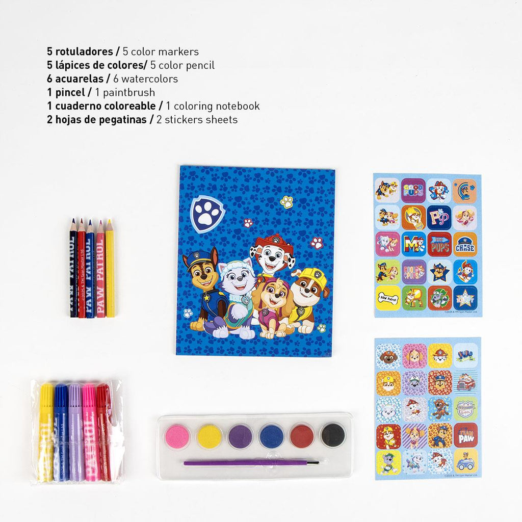 Set coloreable mochila paw patrol