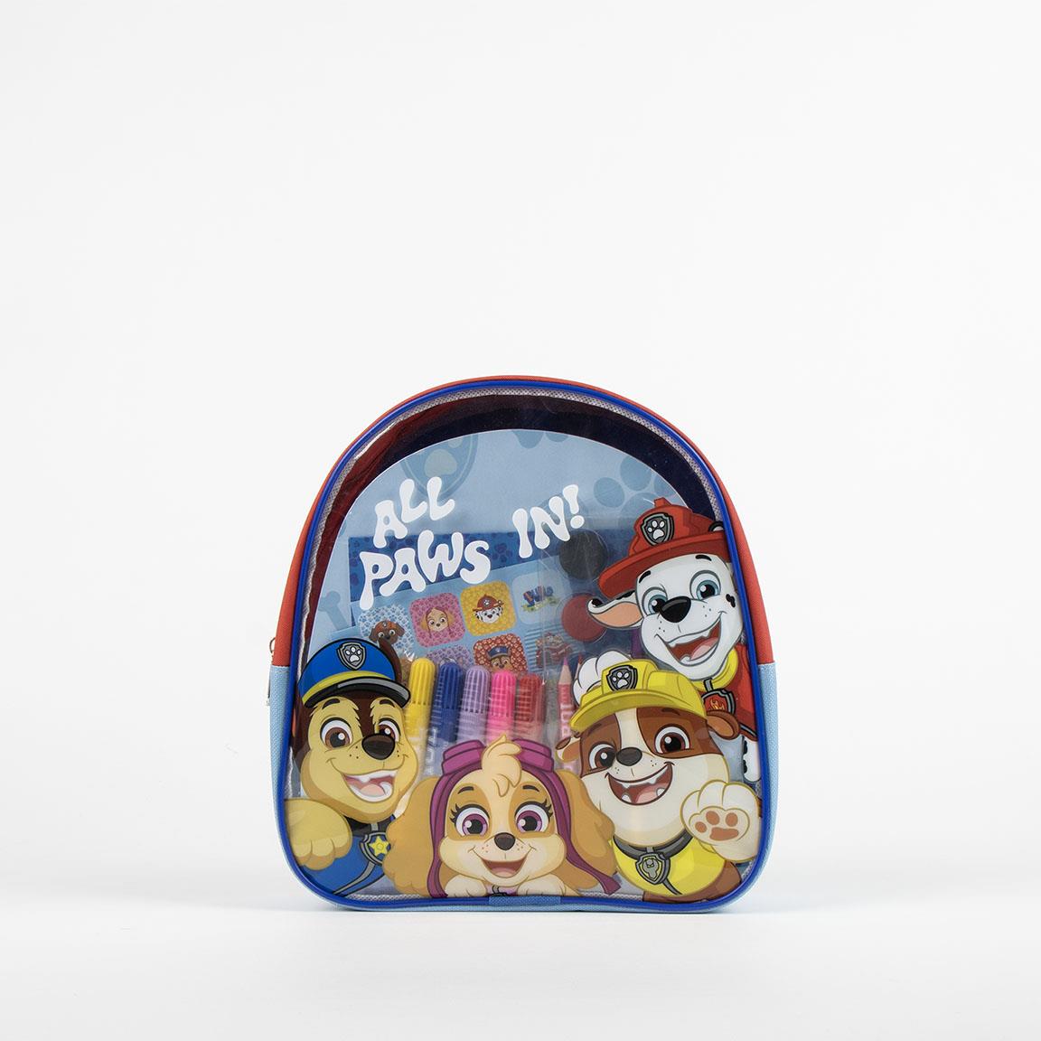 Set coloreable mochila paw patrol