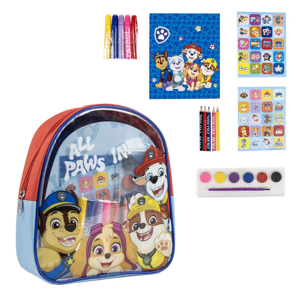Set coloreable mochila paw patrol