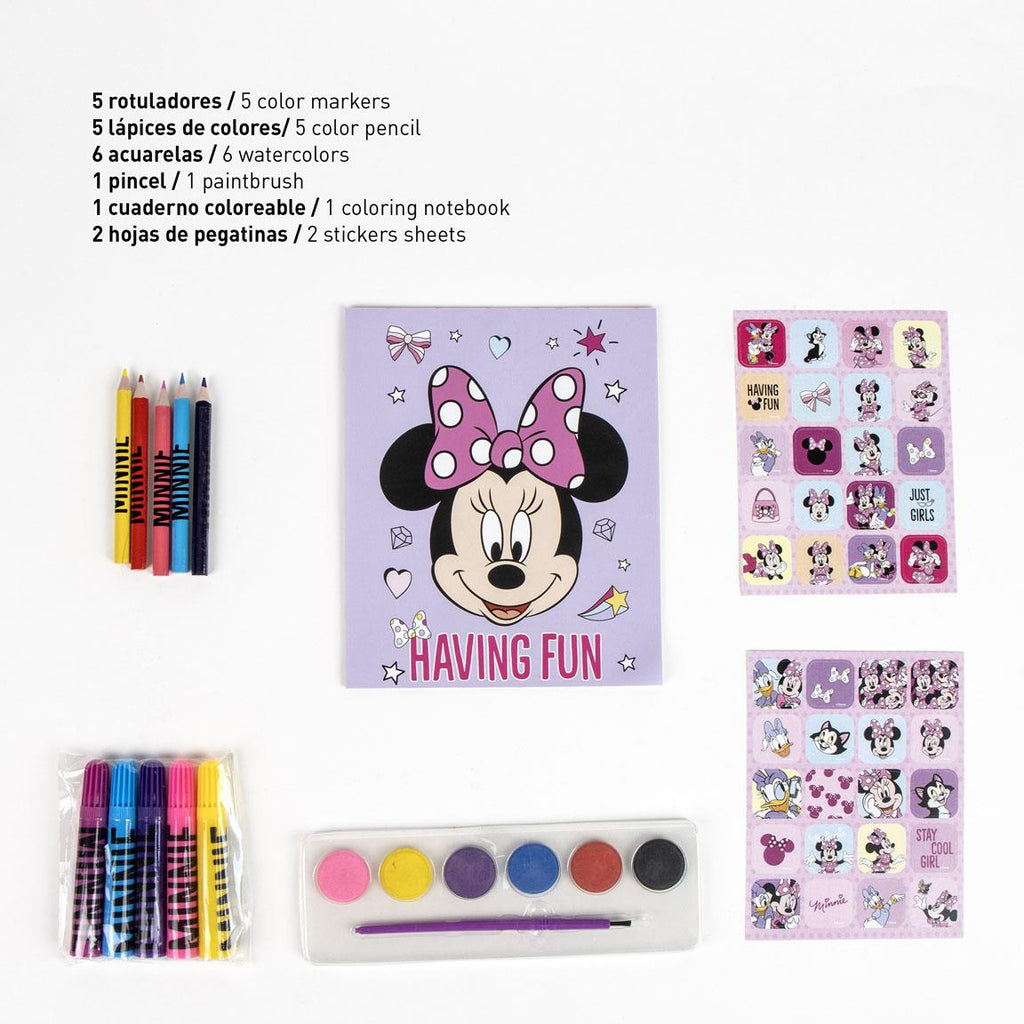Set coloreable mochila minnie