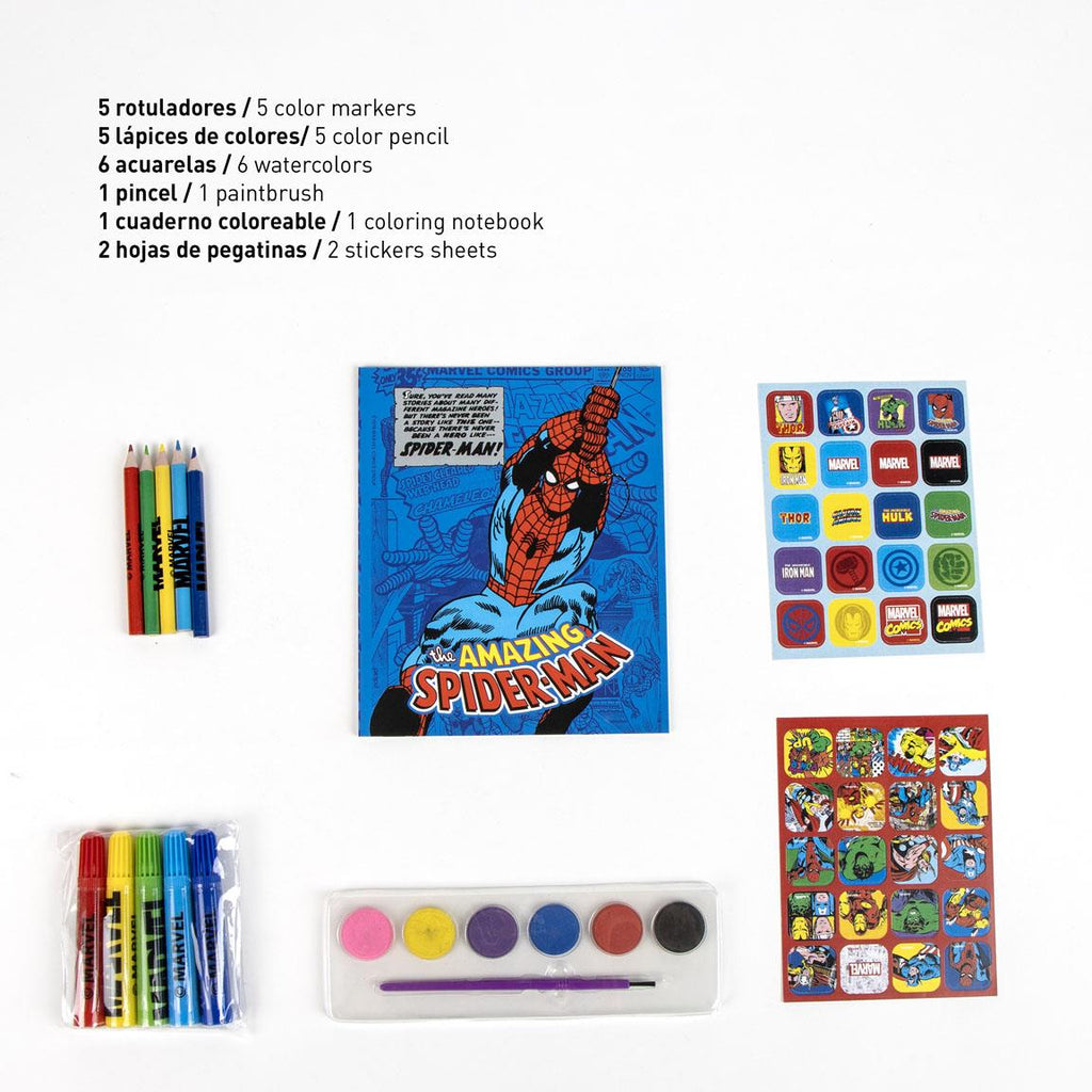 Set coloreable mochila avengers