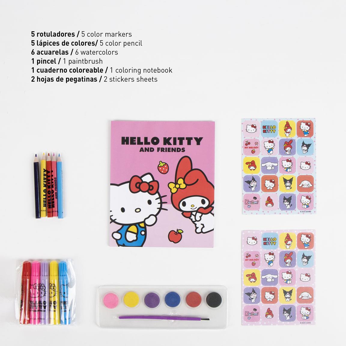 Set coloreable mochila hello kitty