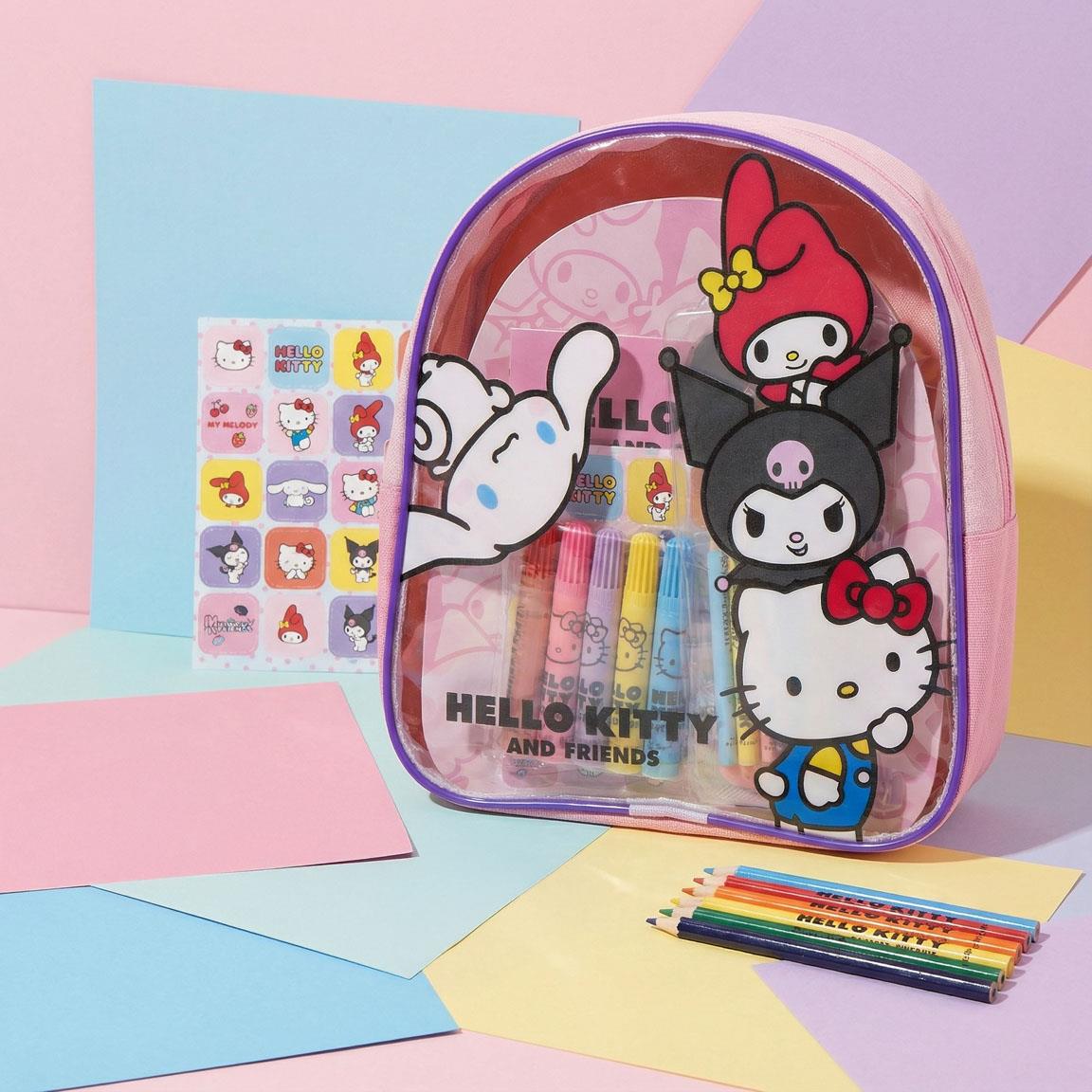 Set coloreable mochila hello kitty