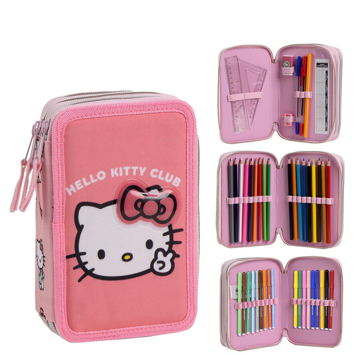 Plumier con accesorios giotto hello kitty