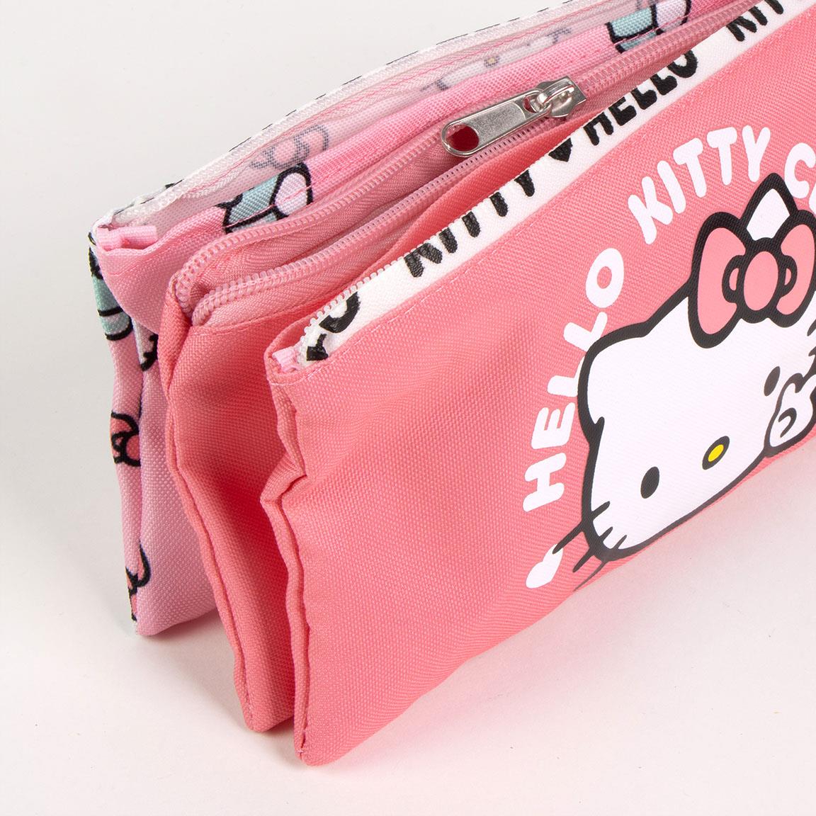 Estuche portatodo 3 compartimentos hello kitty