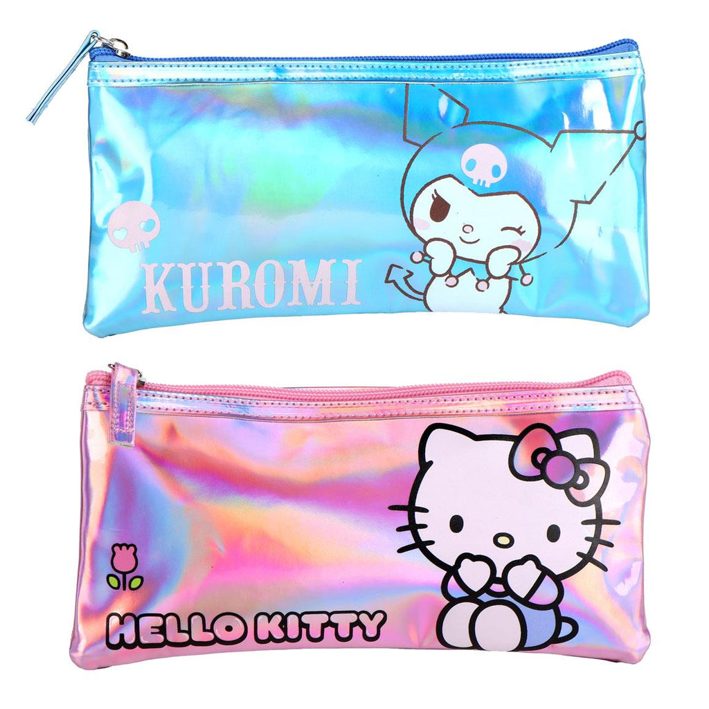 Estuche portatodo iridiscente hello kitty kuromi