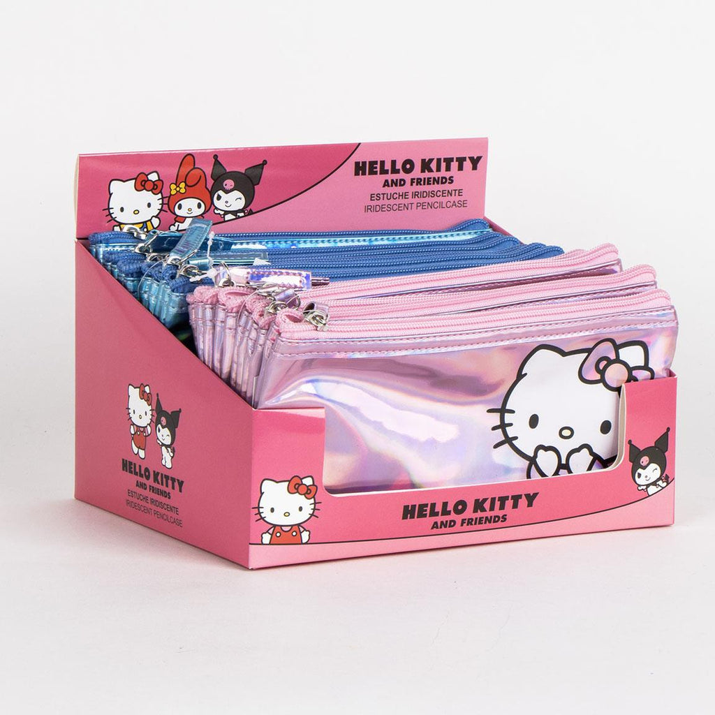Estuche portatodo iridiscente hello kitty kuromi