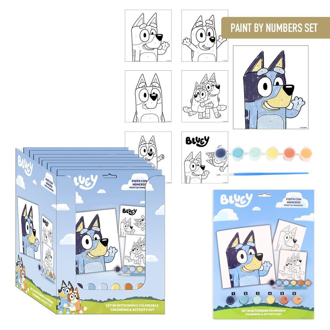 Set coloreable números bluey