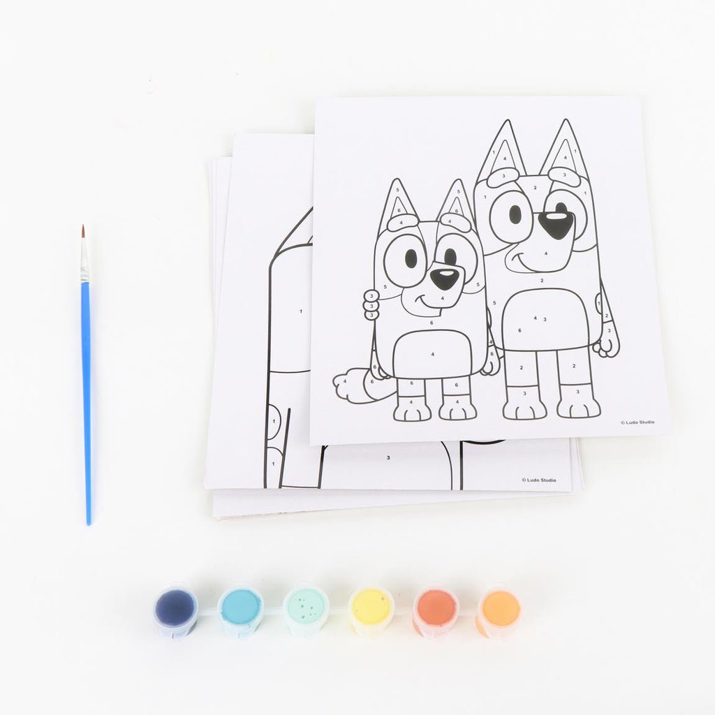 Set coloreable números bluey