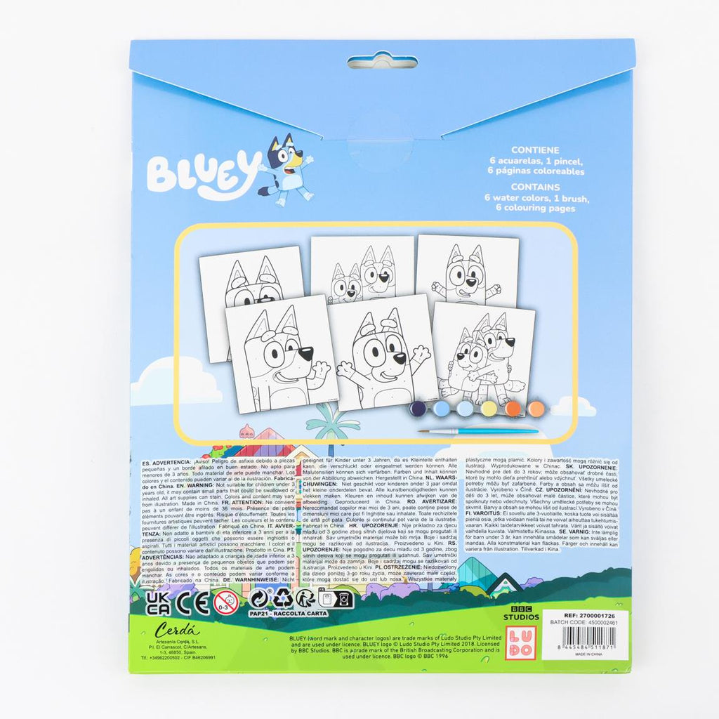 Set coloreable números bluey