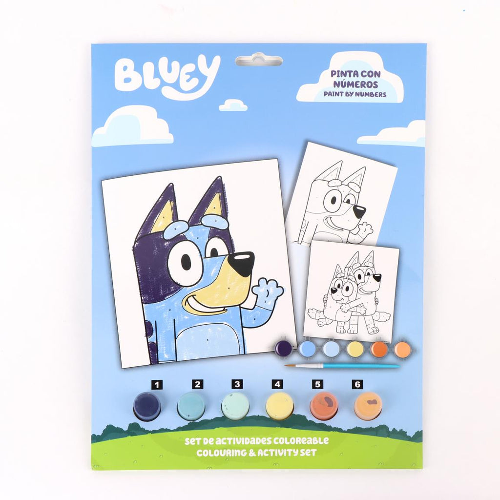 Set coloreable números bluey