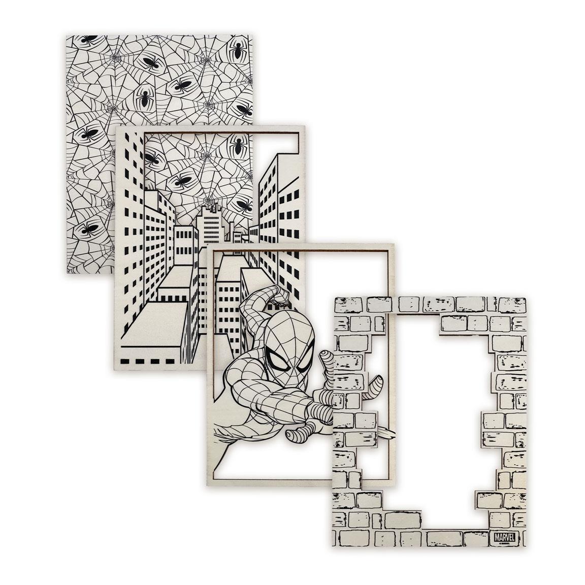 Figuras coloreables madera spiderman